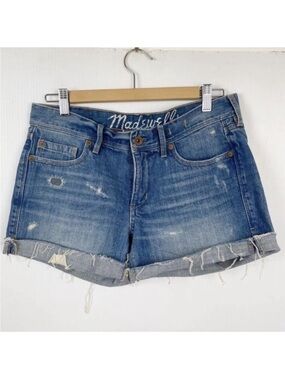 Madewell distressed Denim Shorts Raw Hem mid rise size 28